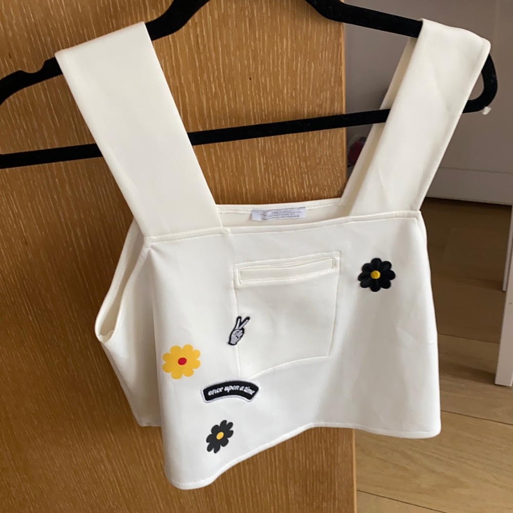 White Top with patches